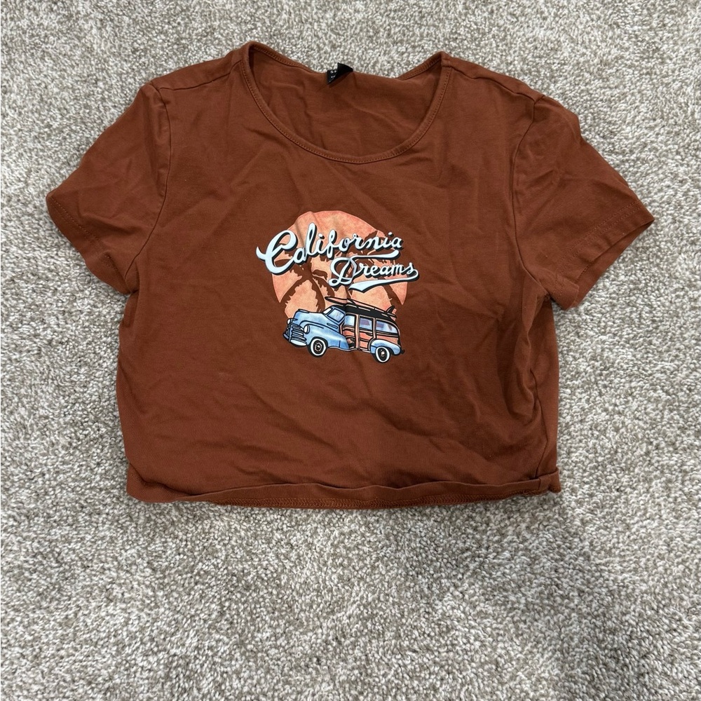 Brown California Dreams Graphic Baby Tee
